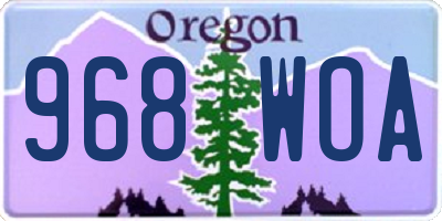 OR license plate 968WOA