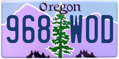 OR license plate 968WOD