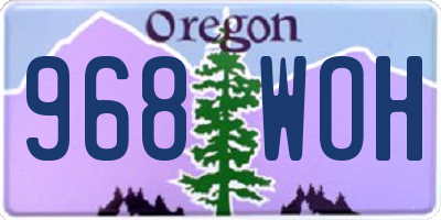 OR license plate 968WOH