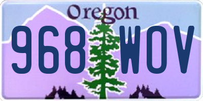 OR license plate 968WOV