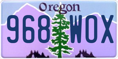 OR license plate 968WOX