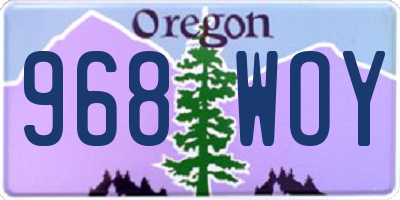 OR license plate 968WOY