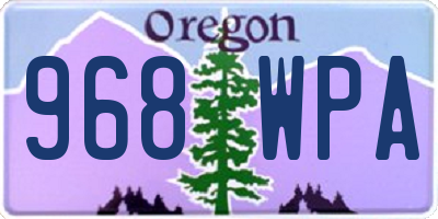 OR license plate 968WPA