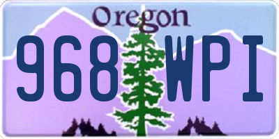 OR license plate 968WPI