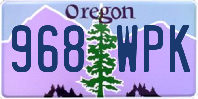 OR license plate 968WPK