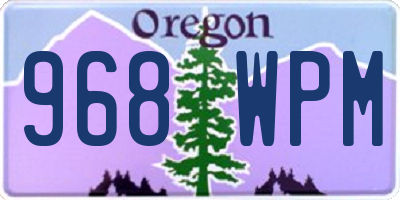 OR license plate 968WPM