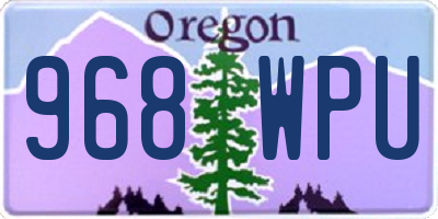 OR license plate 968WPU