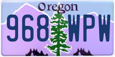 OR license plate 968WPW