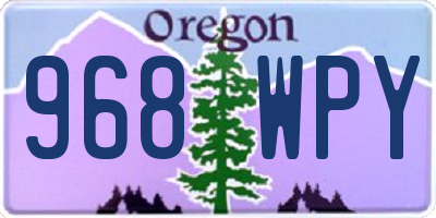 OR license plate 968WPY