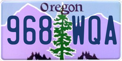 OR license plate 968WQA