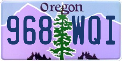 OR license plate 968WQI