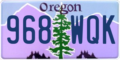 OR license plate 968WQK