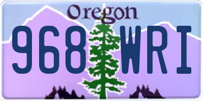 OR license plate 968WRI