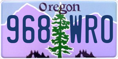 OR license plate 968WRO