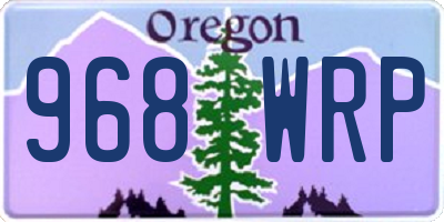 OR license plate 968WRP