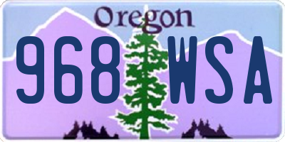 OR license plate 968WSA