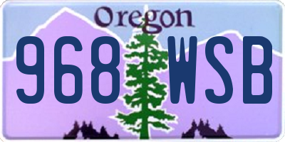 OR license plate 968WSB