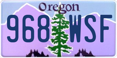 OR license plate 968WSF