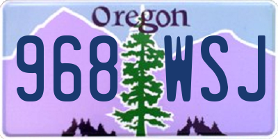 OR license plate 968WSJ