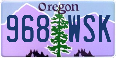 OR license plate 968WSK