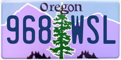 OR license plate 968WSL