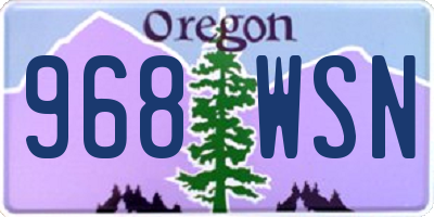 OR license plate 968WSN