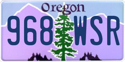 OR license plate 968WSR