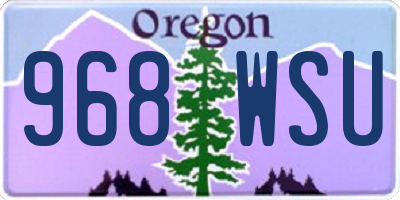 OR license plate 968WSU