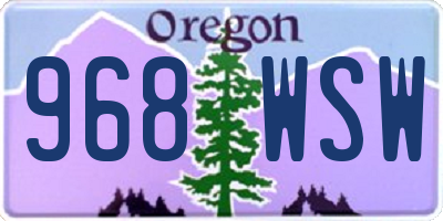 OR license plate 968WSW