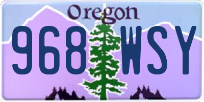 OR license plate 968WSY