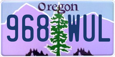 OR license plate 968WUL