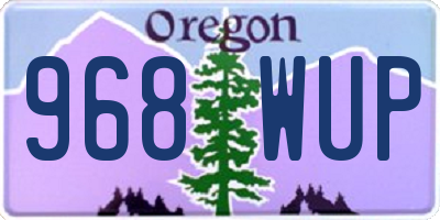 OR license plate 968WUP