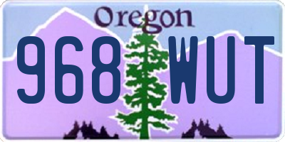 OR license plate 968WUT