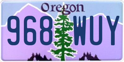 OR license plate 968WUY