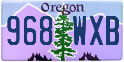 OR license plate 968WXB
