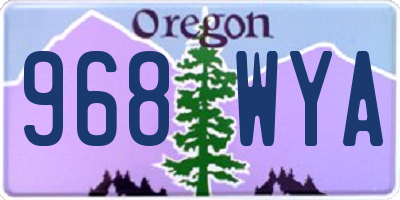 OR license plate 968WYA