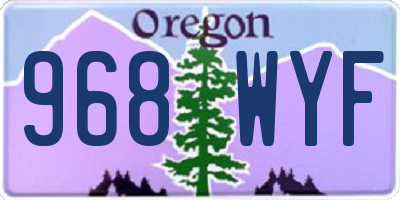 OR license plate 968WYF