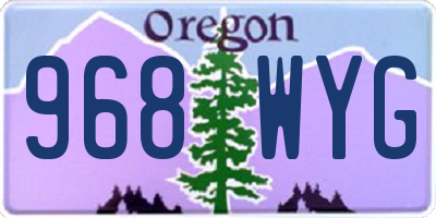 OR license plate 968WYG