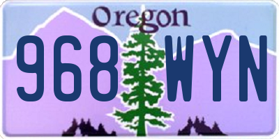 OR license plate 968WYN