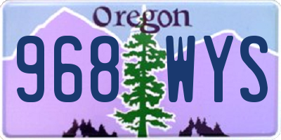 OR license plate 968WYS