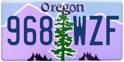 OR license plate 968WZF
