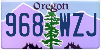 OR license plate 968WZJ