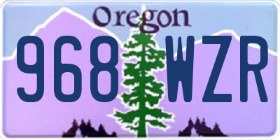 OR license plate 968WZR