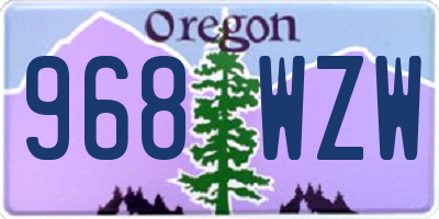 OR license plate 968WZW