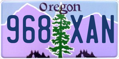OR license plate 968XAN