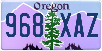 OR license plate 968XAZ