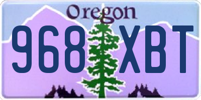 OR license plate 968XBT