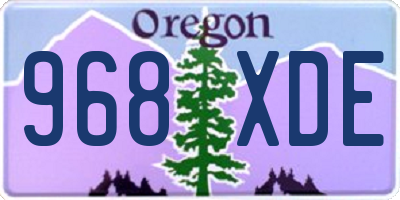 OR license plate 968XDE