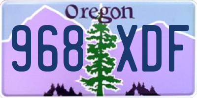 OR license plate 968XDF