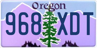 OR license plate 968XDT